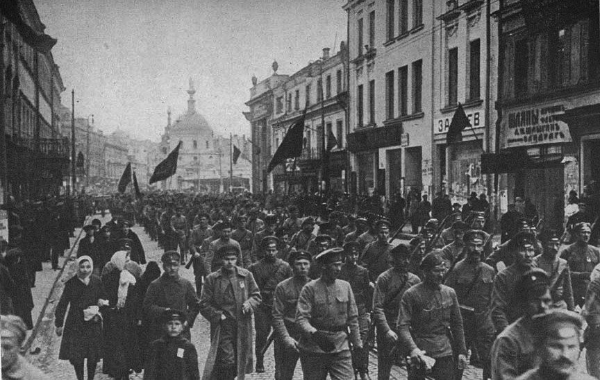 A demonstration during the 1917 Russia Revolution 