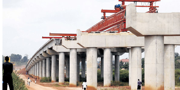 Past construction works on the Kampala-Entebbe, Uganda