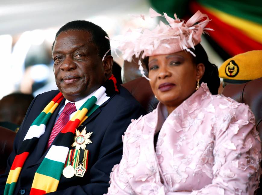 President Emmerson Mnangagwa and First Lady at his inauguration