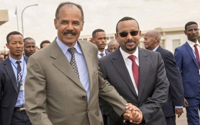 Ethiopia and Eritrea leaders embrace in Asmara during historic 8-9 July  2018 state visit